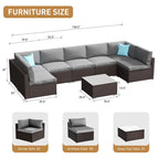 COSIEST 8-piece PE Wicker Outdoor Sectional Set with Cushions