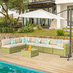 COSIEST 8-piece PE Wicker Outdoor Sectional Set with Cushions