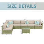 COSIEST 8-piece PE Wicker Outdoor Sectional Set with Cushions