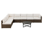 COSIEST 8-piece PE Wicker Outdoor Sectional Set with Cushions