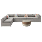 COSIEST 8-piece PE Wicker Outdoor Sectional Set with Cushions