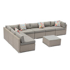 COSIEST 8-piece PE Wicker Outdoor Sectional Set with Cushions