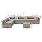 COSIEST 8-piece PE Wicker Outdoor Sectional Set with Cushions
