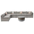 COSIEST 8-piece PE Wicker Outdoor Sectional Set with Cushions