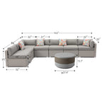 COSIEST 8-piece PE Wicker Outdoor Sectional Set with Cushions