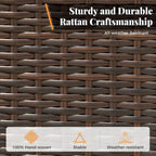 7/9 Patio Dining Set, Expendable Rectangular Outdoor Dining Table with Rattan Chairs