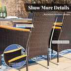 7/9 Patio Dining Set, Expendable Rectangular Outdoor Dining Table with Rattan Chairs