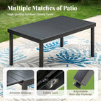 7/9 Patio Dining Set, Expendable Rectangular Outdoor Dining Table with Rattan Chairs