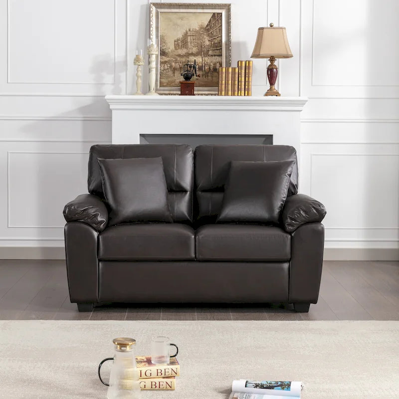 Upholstered Loveseats for Living Room,Two-Seater Sofa Faux Leather