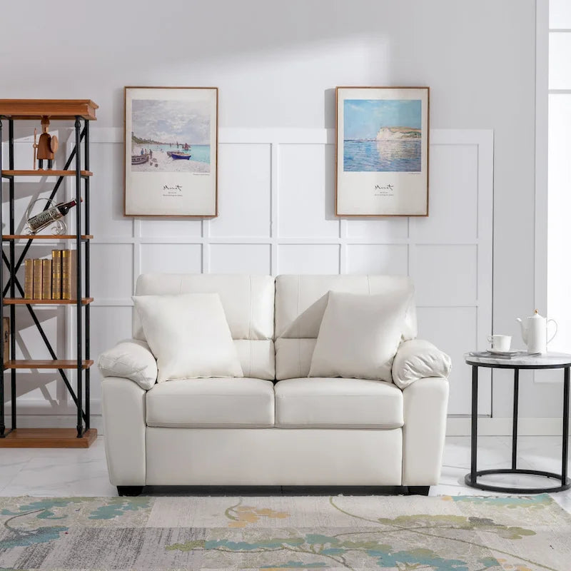  Upholstered Loveseats for Living Room,Two-Seater Sofa Faux Leather