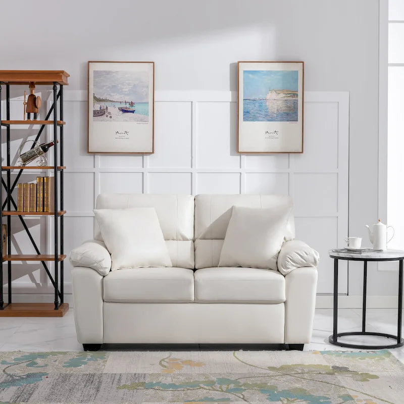 Upholstered Loveseats for Living Room,Two-Seater Sofa Faux Leather