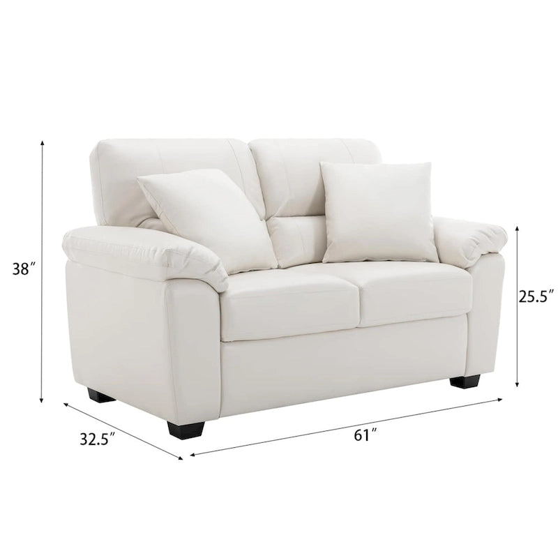 Upholstered Loveseats for Living Room,Two-Seater Sofa Faux Leather