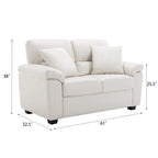 Upholstered Loveseats for Living Room,Two-Seater Sofa Faux Leather