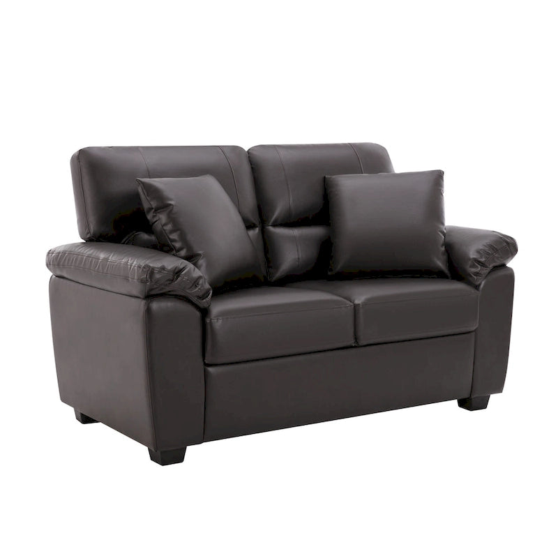 Upholstered Loveseats for Living Room,Two-Seater Sofa Faux Leather