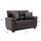 Upholstered Loveseats for Living Room,Two-Seater Sofa Faux Leather