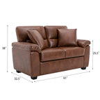 Upholstered Loveseats for Living Room,Two-Seater Sofa Faux Leather