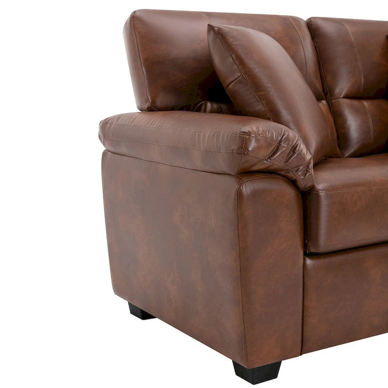 Upholstered Loveseats for Living Room,Two-Seater Sofa Faux Leather
