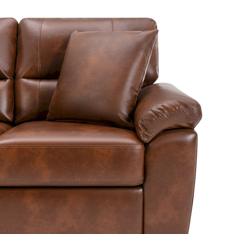 Upholstered Loveseats for Living Room,Two-Seater Sofa Faux Leather
