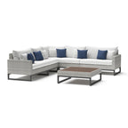 Milo Gray 6 Piece Sunbrella Outdoor Patio Sectional with Table