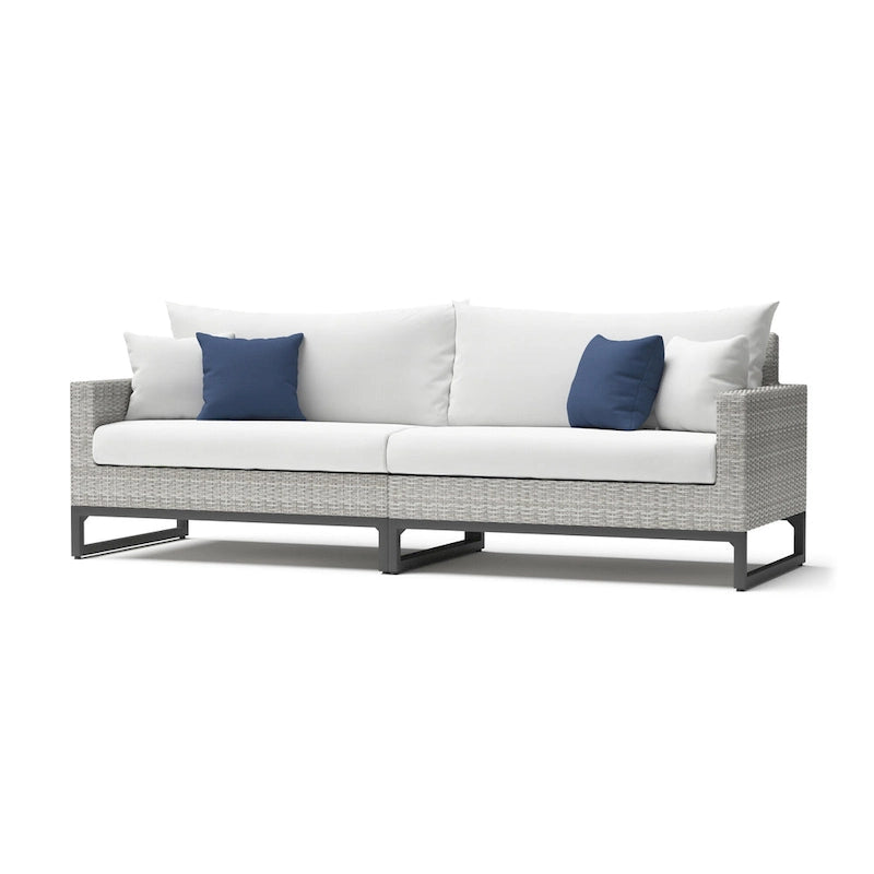 Milo Gray 6 Piece Sunbrella Outdoor Patio Sectional with Table