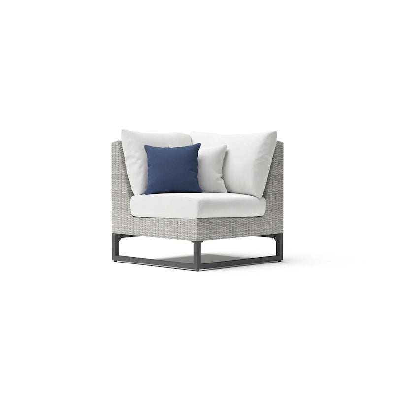 Milo Gray 6 Piece Sunbrella Outdoor Patio Sectional with Table