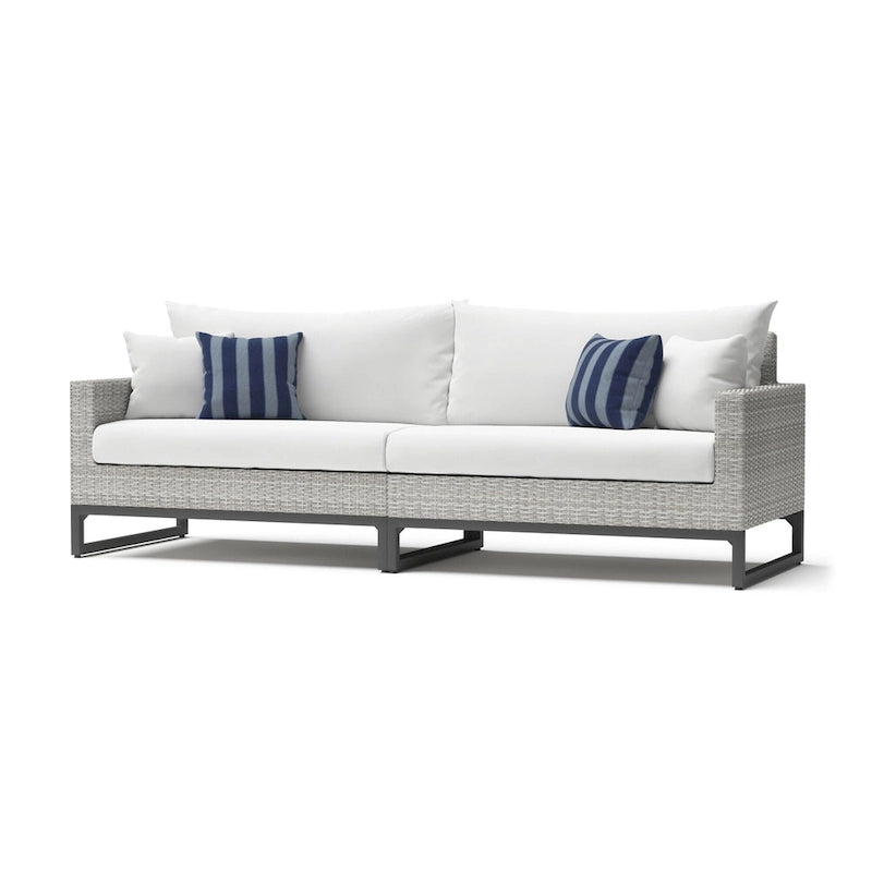 Milo Gray 6 Piece Sunbrella Outdoor Patio Sectional with Table
