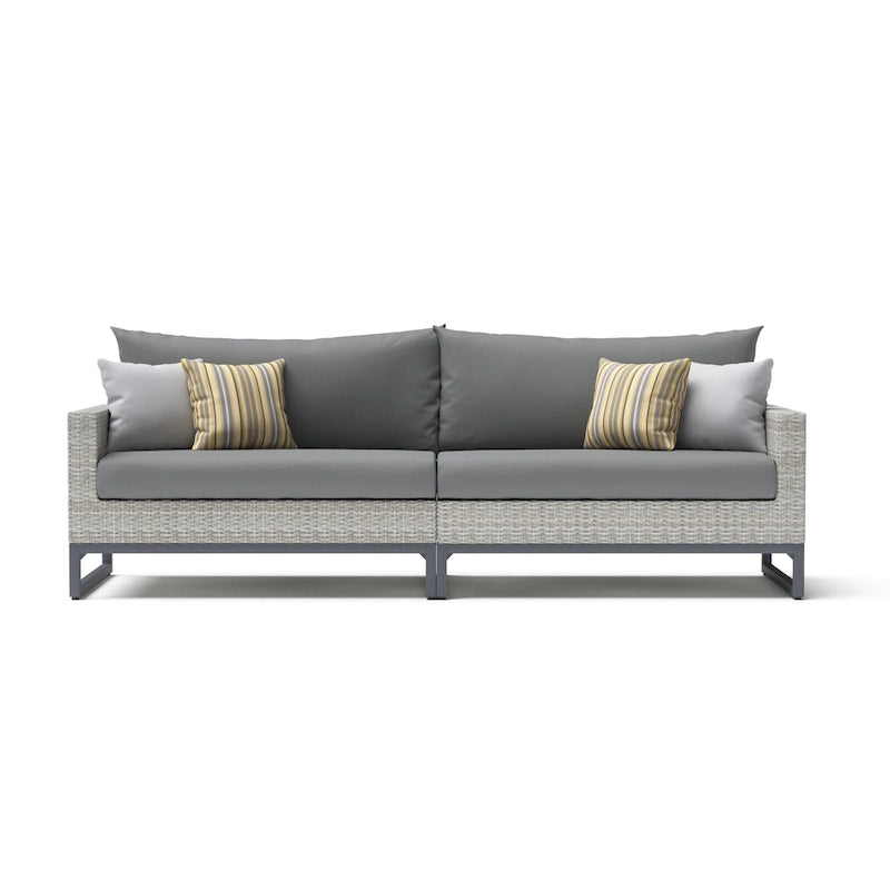 Milo Gray 6 Piece Sunbrella Outdoor Patio Sectional with Table