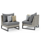 Milo Gray 6 Piece Sunbrella Outdoor Patio Sectional with Table