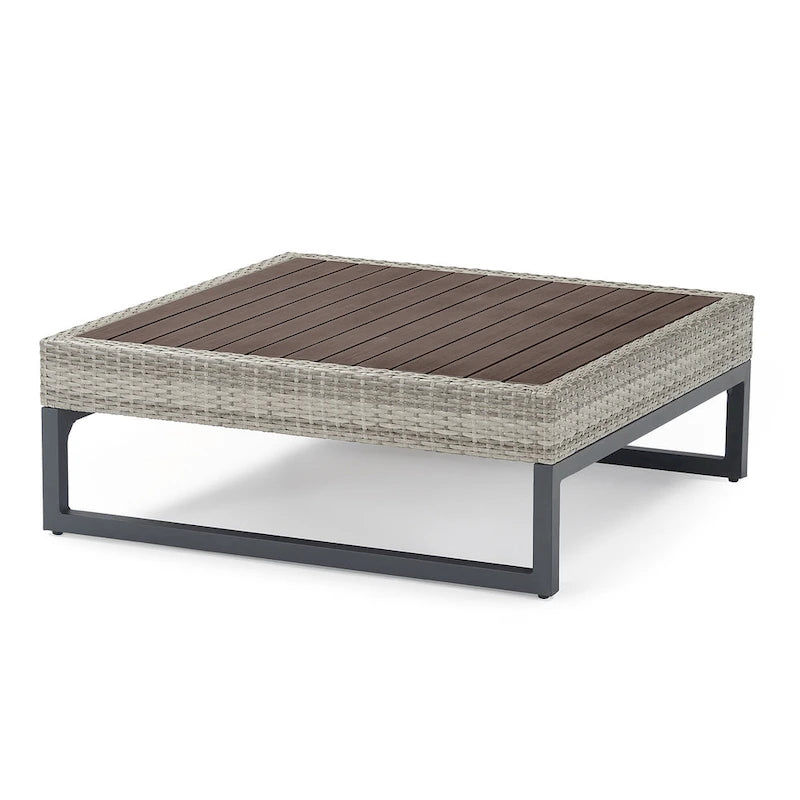 Milo Gray 6 Piece Sunbrella Outdoor Patio Sectional with Table