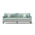 Milo Gray 6 Piece Sunbrella Outdoor Patio Sectional with Table