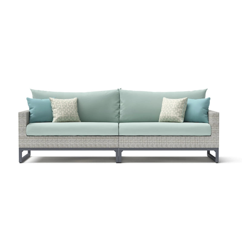 Milo Gray 6 Piece Sunbrella Outdoor Patio Sectional with Table