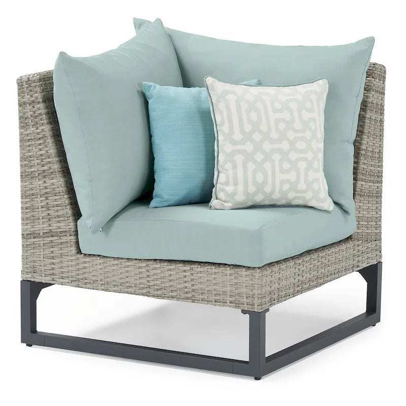 Milo Gray 6 Piece Sunbrella Outdoor Patio Sectional with Table