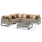 Milo Gray 6 Piece Sunbrella Outdoor Patio Sectional with Table