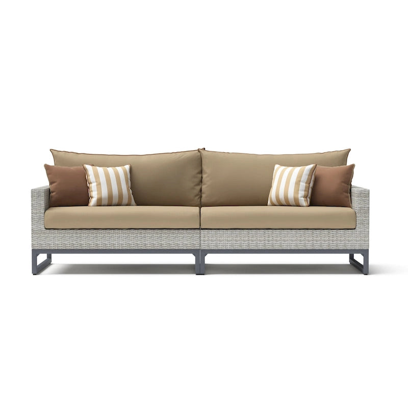 Milo Gray 6 Piece Sunbrella Outdoor Patio Sectional with Table