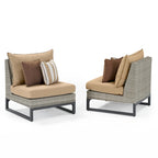 Milo Gray 6 Piece Sunbrella Outdoor Patio Sectional with Table