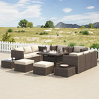 Corvus Trey 13-piece Woven Wicker Sectional Patio Furniture Set with Fire Table