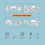 7-Piece Wicker Outdoor Sectional Set with Cushions and Table