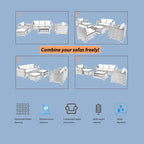 7-Piece Wicker Outdoor Sectional Set with Cushions and Table