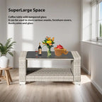 7-Piece Wicker Outdoor Sectional Set with Cushions and Table