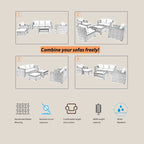 7-Piece Wicker Outdoor Sectional Set with Cushions and Table