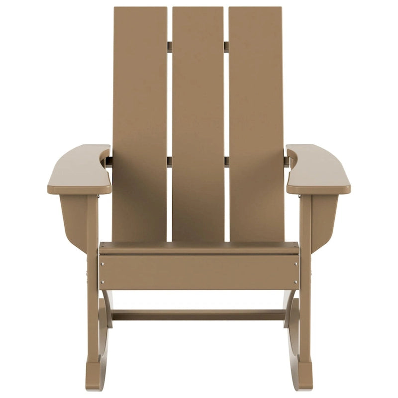 Polytrends Shoreside Modern Eco-Friendly All Weather Poly Adirondack Rocking Chair