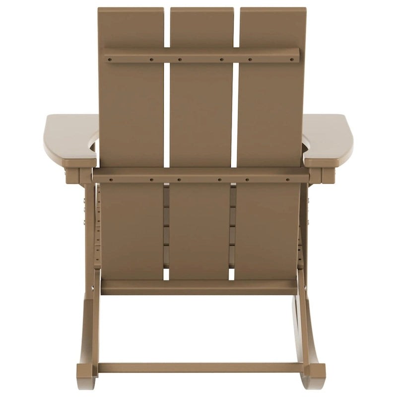 Polytrends Shoreside Modern Eco-Friendly All Weather Poly Adirondack Rocking Chair