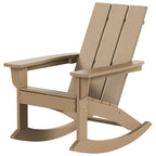 Polytrends Shoreside Modern Eco-Friendly All Weather Poly Adirondack Rocking Chair