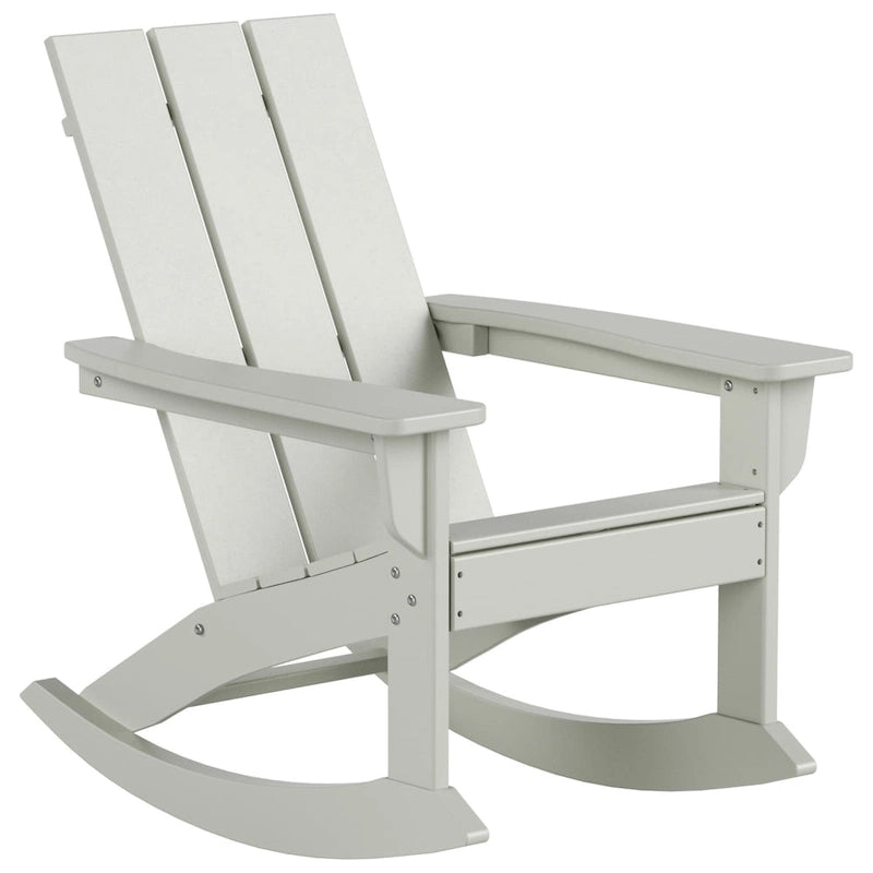 Polytrends Shoreside Modern Eco-Friendly All Weather Poly Adirondack Rocking Chair