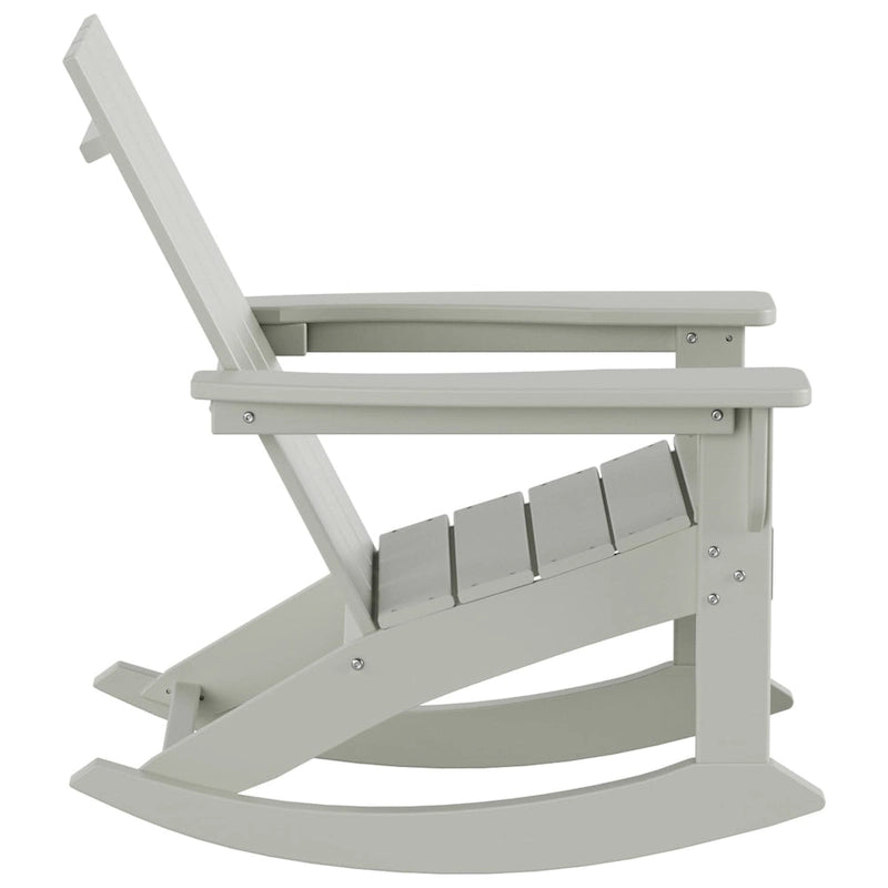 Polytrends Shoreside Modern Eco-Friendly All Weather Poly Adirondack Rocking Chair