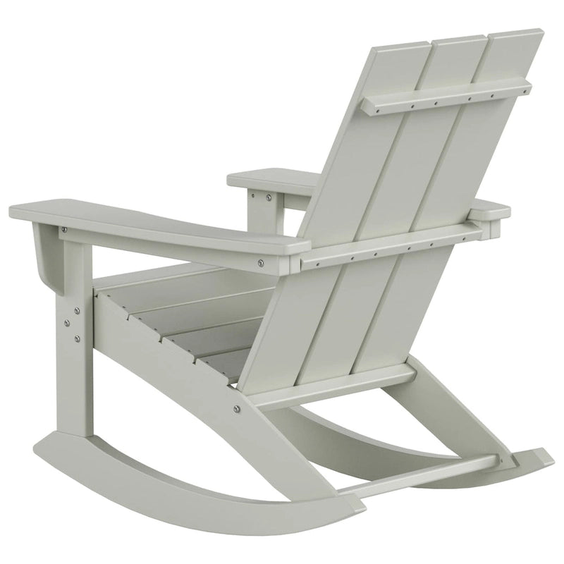 Polytrends Shoreside Modern Eco-Friendly All Weather Poly Adirondack Rocking Chair