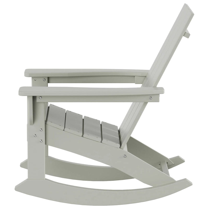 Polytrends Shoreside Modern Eco-Friendly All Weather Poly Adirondack Rocking Chair