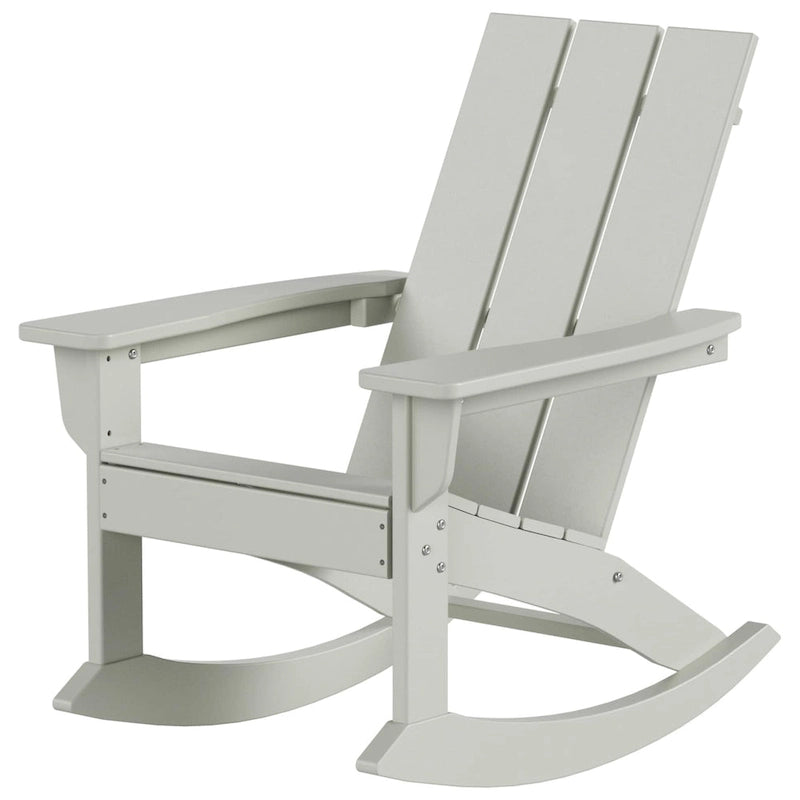 Polytrends Shoreside Modern Eco-Friendly All Weather Poly Adirondack Rocking Chair