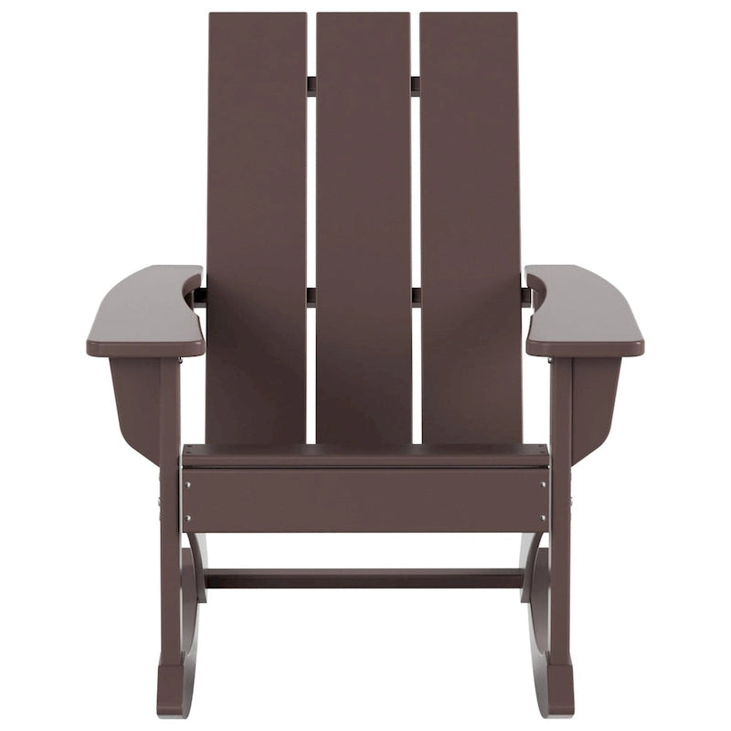 Polytrends Shoreside Modern Eco-Friendly All Weather Poly Adirondack Rocking Chair