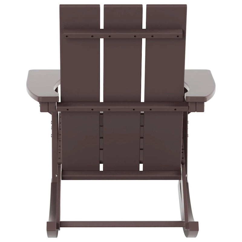Polytrends Shoreside Modern Eco-Friendly All Weather Poly Adirondack Rocking Chair